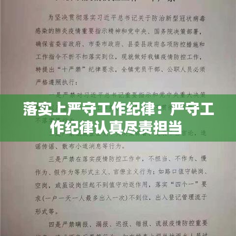 落實上嚴守工作紀律：嚴守工作紀律認真盡責擔當 