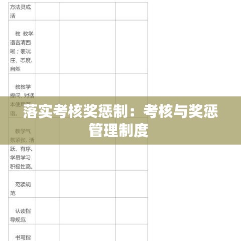 落實(shí)考核獎(jiǎng)懲制：考核與獎(jiǎng)懲管理制度 