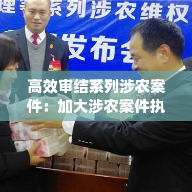 高效審結系列涉農(nóng)案件：加大涉農(nóng)案件執(zhí)行力度 