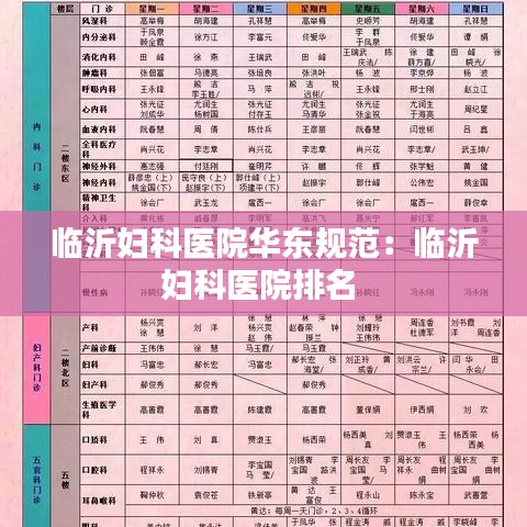 臨沂婦科醫(yī)院華東規(guī)范：臨沂婦科醫(yī)院排名 