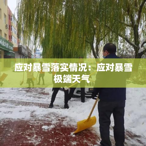應對暴雪落實情況：應對暴雪極端天氣 