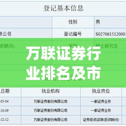 萬聯(lián)證券行業(yè)排名及市場表現(xiàn)解析，深度探討市場表現(xiàn)與競爭力評估
