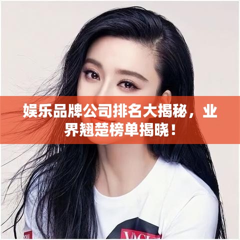 娛樂品牌公司排名大揭秘，業(yè)界翹楚榜單揭曉！
