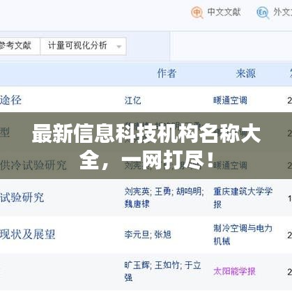 最新信息科技機構(gòu)名稱大全，一網(wǎng)打盡！