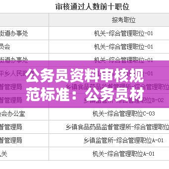 公務(wù)員資料審核規(guī)范標(biāo)準(zhǔn)：公務(wù)員材料審核流程 