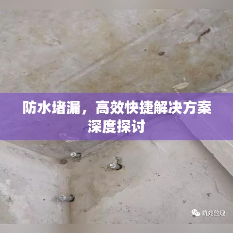 防水堵漏，高效快捷解決方案深度探討