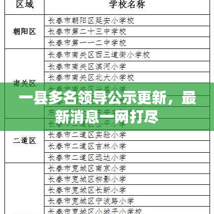 一縣多名領(lǐng)導(dǎo)公示更新，最新消息一網(wǎng)打盡