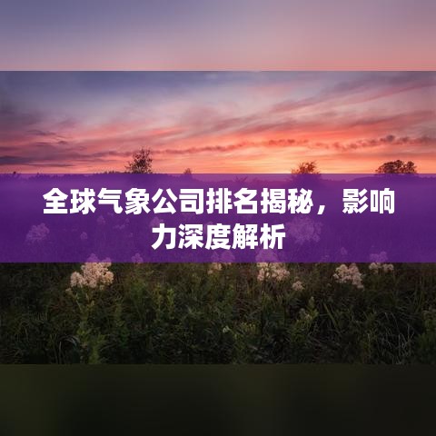 全球氣象公司排名揭秘，影響力深度解析