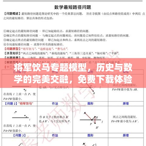 將軍飲馬專題模型，歷史與數(shù)學(xué)的完美交融，免費(fèi)下載體驗(yàn)！
